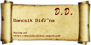 Dancsik Diána névjegykártya